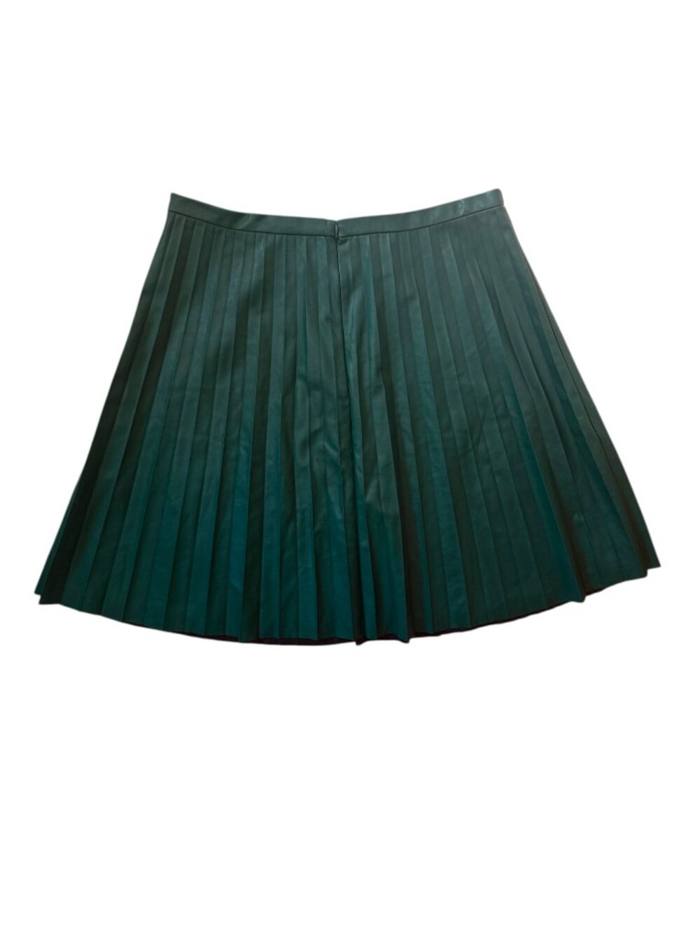 J Crew NWT Forest Green Pleated High Rise Faux Leather Midi Skirt size 18 - Picture 4 of 5